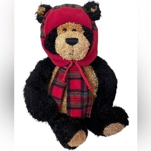 Gund Teddy B Caring Red Plaid Hat & Scarf Plush Office Depot 16" NWT